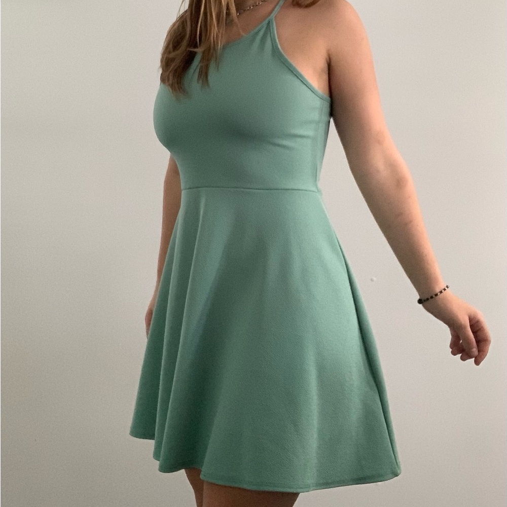 Olivia Rae Seafoam Green Halter Mini Dress